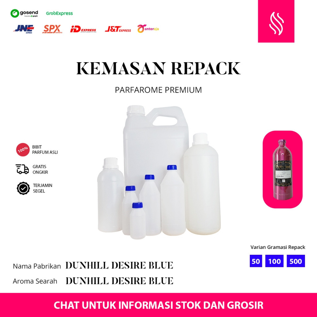 JUAL BIBIT PARFUM ASLI -  PARFAROME PREMIUM - DUNHILL DESIRE BLUE (PRE) - REPACK