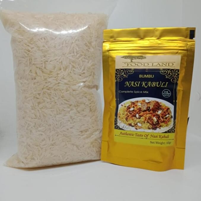 

Pakaet Nasi Kebuli Beras basmati 1 kg + Bumbu Kebuli Os17