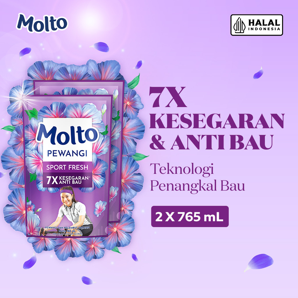 Molto Pewangi Pakaian Sport Fresh 7x Kesegaran & Anti Bau 765 mL x2