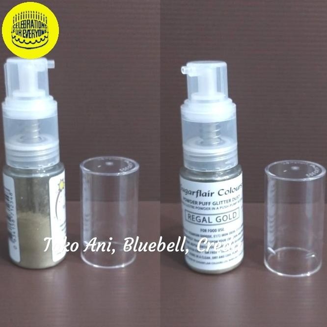 

Sugarflair Edible Lustre Color Pump Spray Regal Gold, Btl-10 Gram Diskon