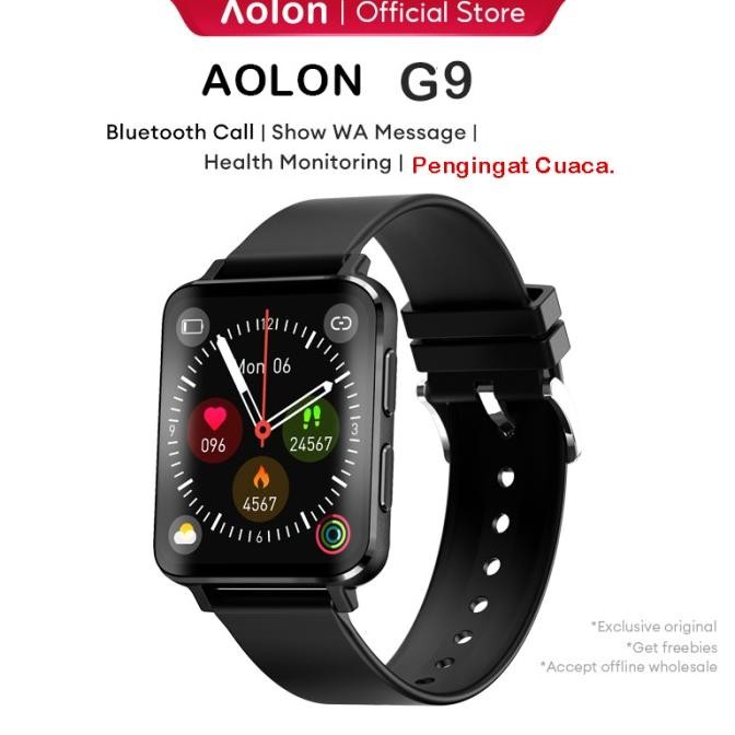 Aolon G19 Smartwatch Amoled Curved Display 24H Heart Rate Running Pace AOD Bluetooth Call Jam Tangan