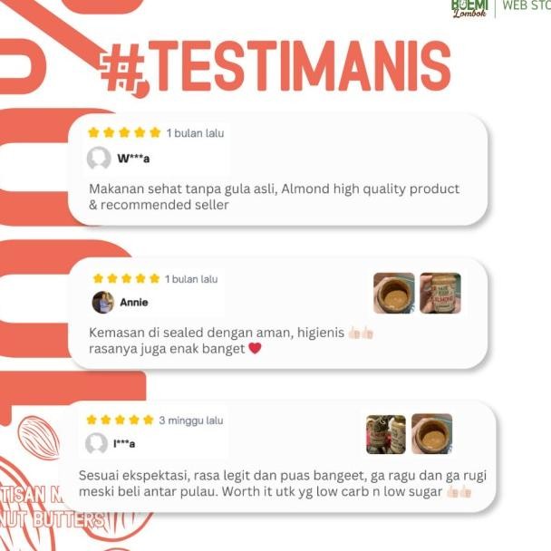 

Paket Almond Butter & Peanut Butter (Organik) - Selai Kacang Almond & Selai Kacang Tanah