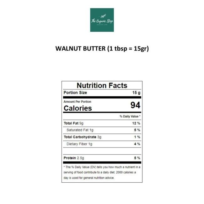 

Theorganicstop Walnut Butter Selai Unsweetened Vegan Keto 175 Gram