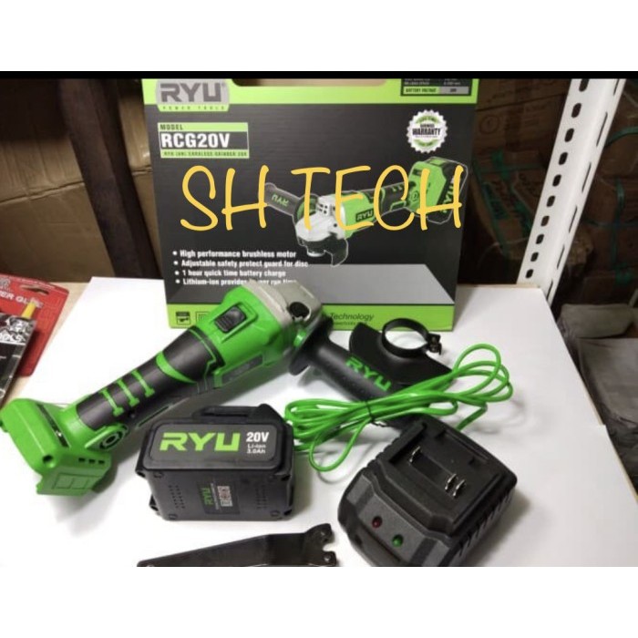 RYU RCG20V RCG 20 V MESIN GURINDA GERINDA BATERAI BATRE CORDLESS