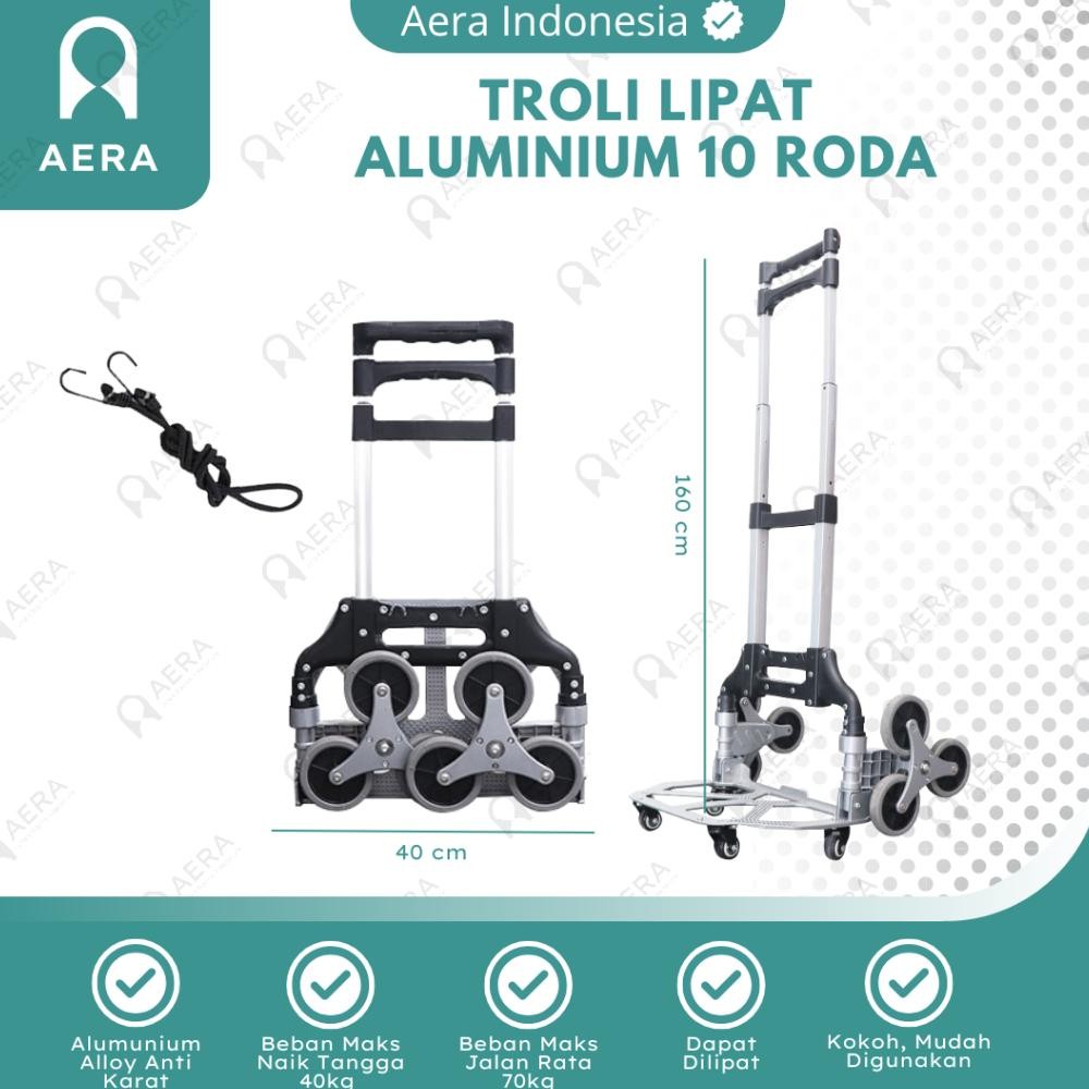 TROLI LIPAT SERBAGUNA 10 RODA | TROLI BARANG LIPAT ALUMUNIUM | TROLI LIPAT SERBAGUNA | TROLI GAS | T