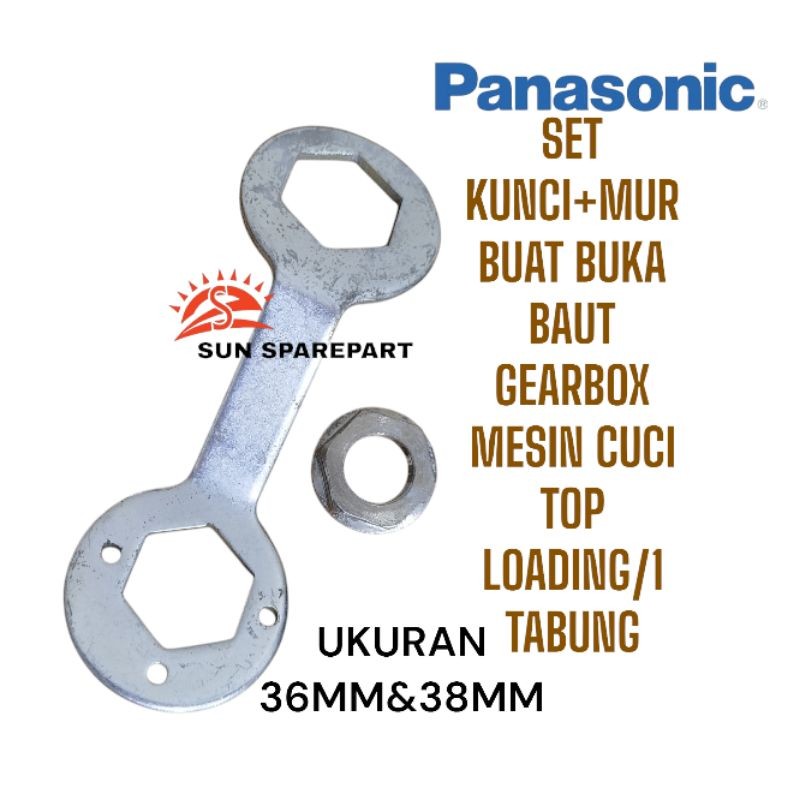 set kunci+mur/kunci buat buka gearbox mesin cuci Panasonic top loading/1 tabung
