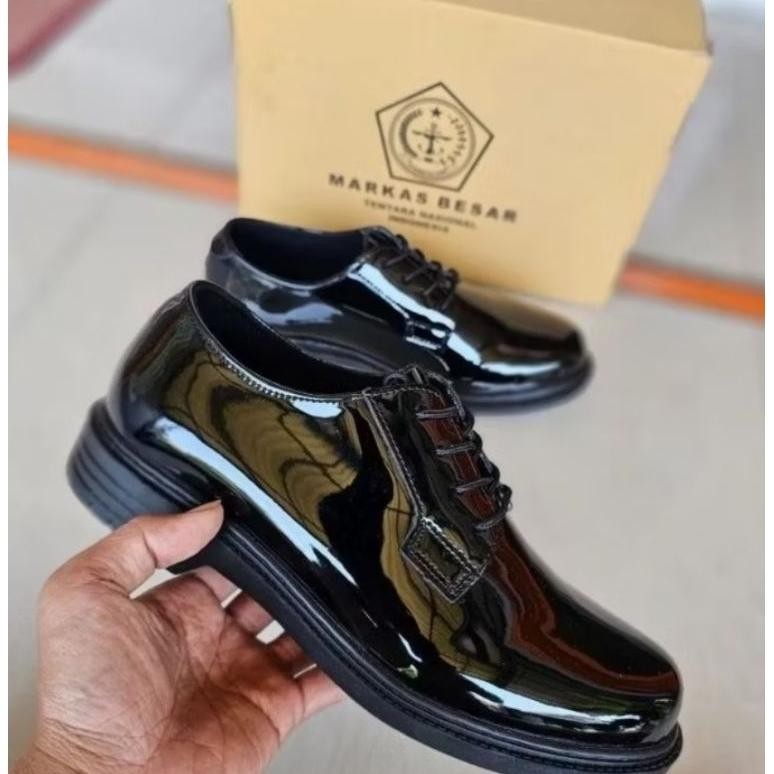 Sepatu Polisi Pdl Pdh Satpam Satpol Pp Tni Ad *#Asli Tni#(Dt .01)# Pria Keren
