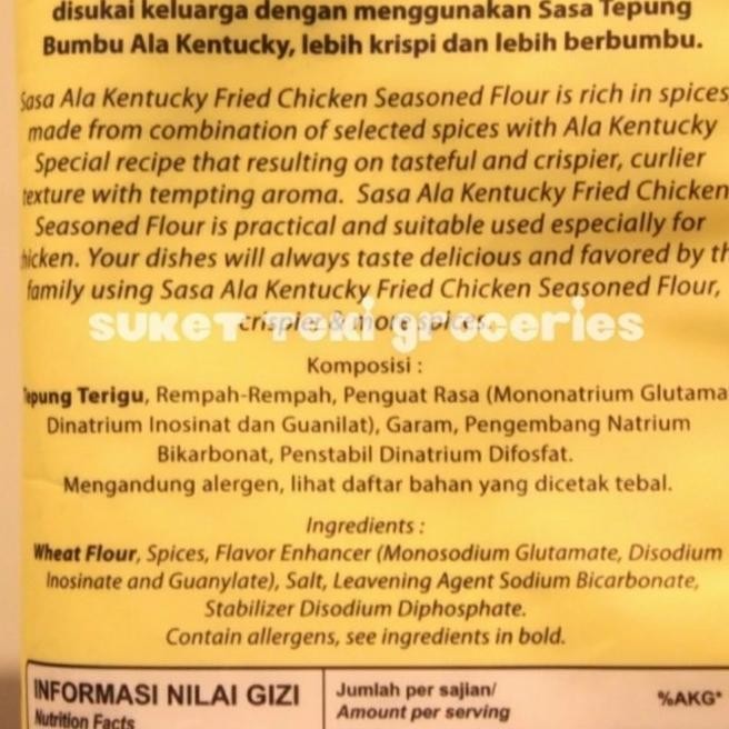 

Sasa Tepung Ayam Goreng Renyah 900 Gr / Kentucky 850 Gr Per Dus Isi 12 Diskon