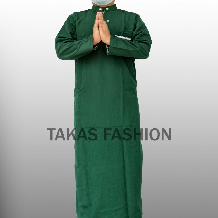 TERLARIS GROSIR jubah ARAB pria dewasa / GROSIR gamis pria ukuran M,L,XL,XXL - Hijau, M