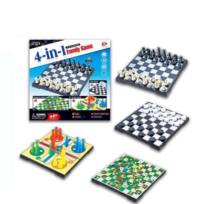 Mainan Anak - Family Game 4 In 1 Board Games