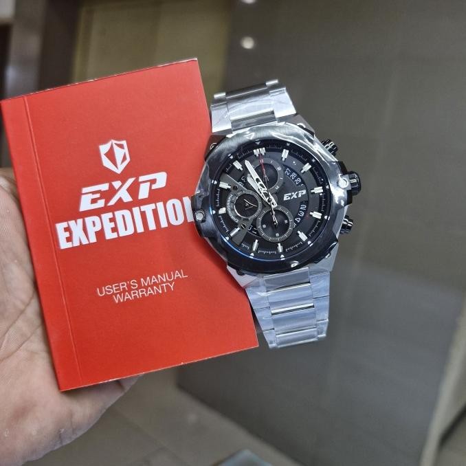 EXPEDITION ORIGINAL EXP E6838 E 6838 SILVER BLACK JAM TANGAN PRIA ORIGINAL GARANSI RESMI 1TAHUN