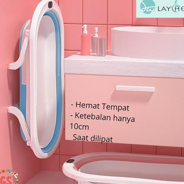 Laychee - Bak Mandi Lipat Bayi + Matras Silicone Foldable Baby Bathtub