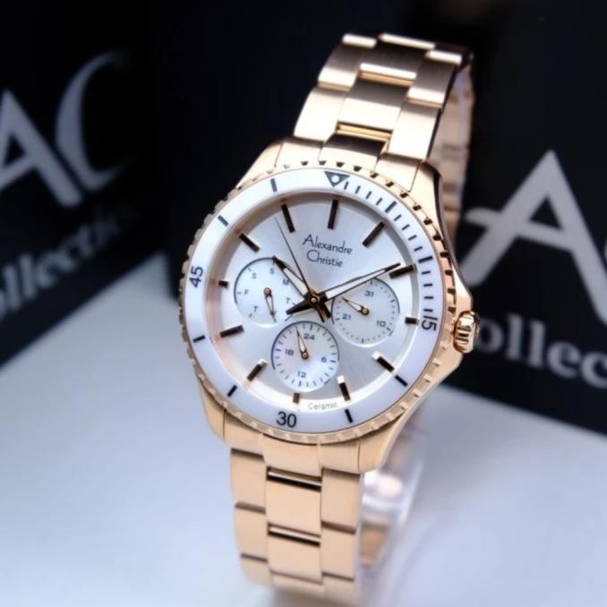 JAM TANGAN WANITA ALEXANDRE CHRISTIE AC2A54 AC 2A54 ROSEGOLD