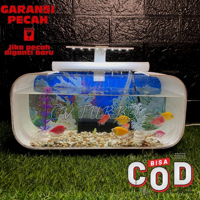 KK Koleksiii 1 SET AKUARIUM MINI TRANSPARAN, AKUARIUM MINI HIASAN DEKORASI KAMAR