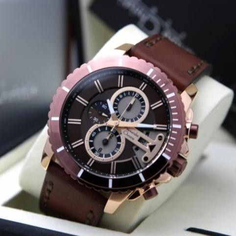 ALEXANDRE CHRISTIE AC6527 AC 6527 BROWN ROSE GOLD JAM TANGAN PRIA
