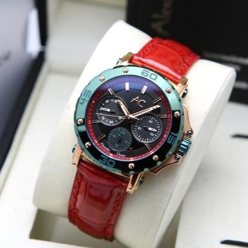 ALEXANDRE CHRISTIE AC9205 AC 9205 ROSEGOLD STRAP KULIT JAM WANITA ORI