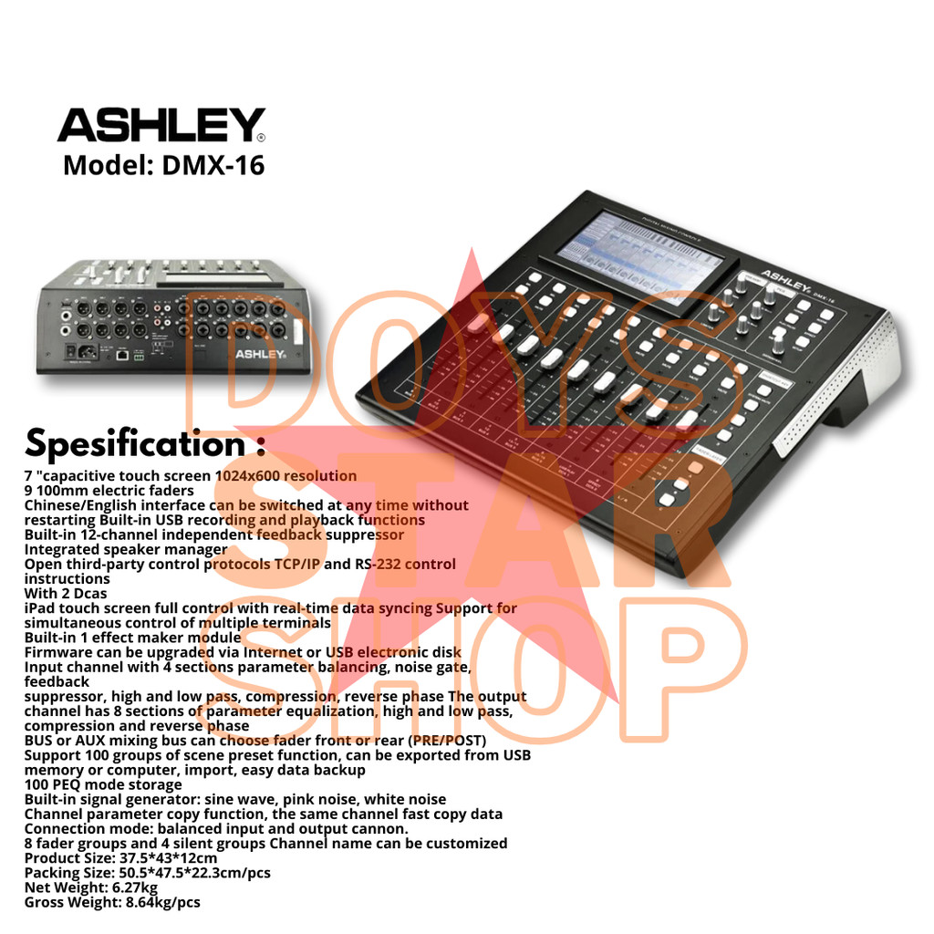 ORIGINAL DIGITAL MIXER 16 CHANNEL ASHLEY  DMX-16