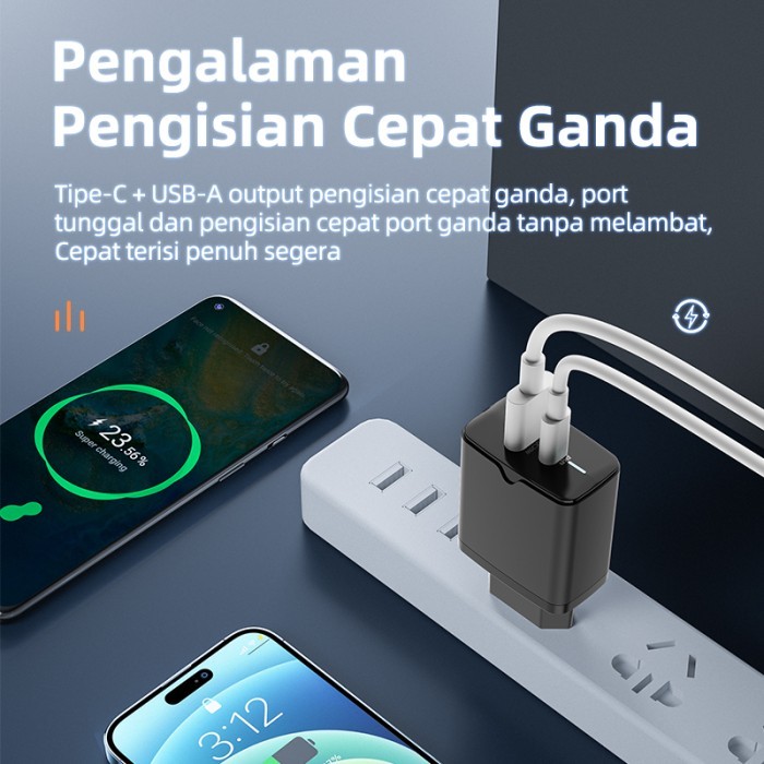 Kivee Kepala Charger Fast Charging 40W Adaptor Oppo Samsung Xiaomi