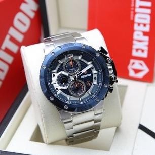 EXPEDITION E6751 E 6751 SILVER BLUE RANTAI JAM TANGAN PRIA ORIGINAL