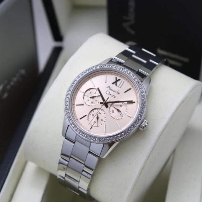 JAM TANGAN WANITA ALEXANDRE CHRISTIE AC 2A46 AC2A46 SILVER PEACH