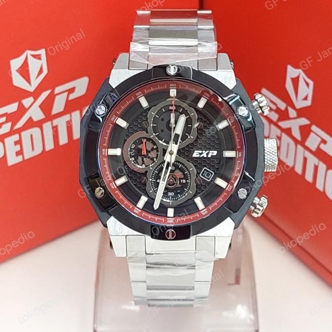 EXPEDITION E6385 E 6385 BC SILVER RING RED JAM TANGAN PRIA ORIGINAL