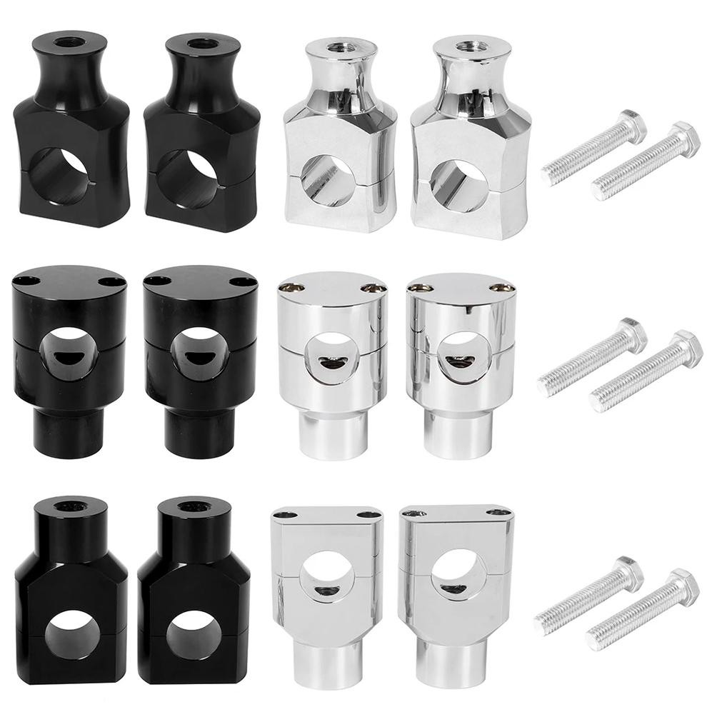 2x motorcycle 7/8" 1" handlebar riser clamp aluminum for harley custom springer bobber chopper 22mm 