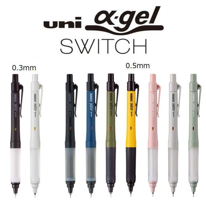 

TERMURAH - Uni Alpha Gel Switch Kuru Toga Machine Mechanical Pencil 0.5mm
