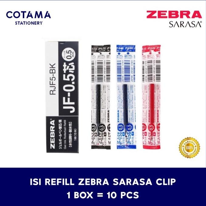 

BEBAS ONGKIR - Isi Refill Pulpen Zebra Sarasa Clip Gel 0.5/0.7/1.0 - 1 box isi 10 pcs