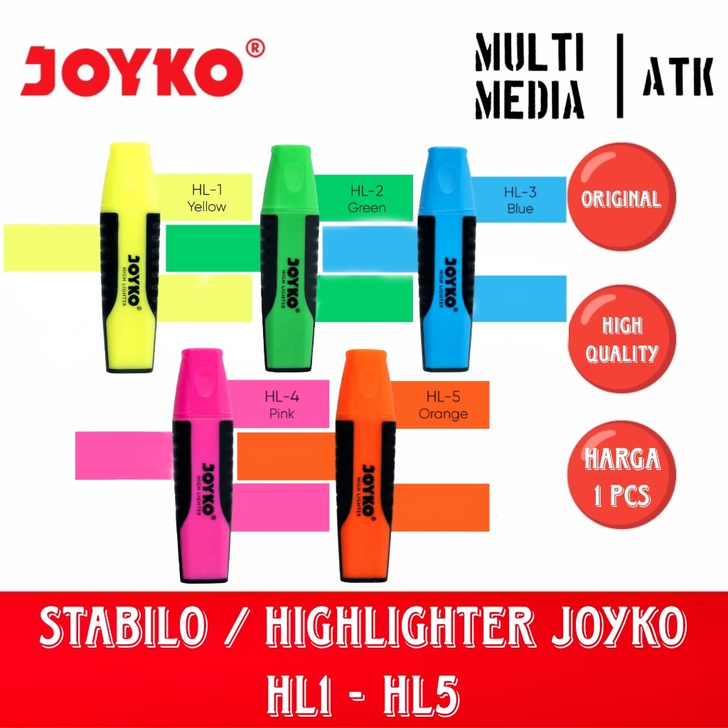

HIGHLIGHTER / STABILO / TEXTLINER JOYKO ECER SATUAN