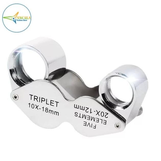 

TERLARIS - Lup Geologi - Loupe Dual Power Jewelers 20x 10x Magnifier 12mm 18mm