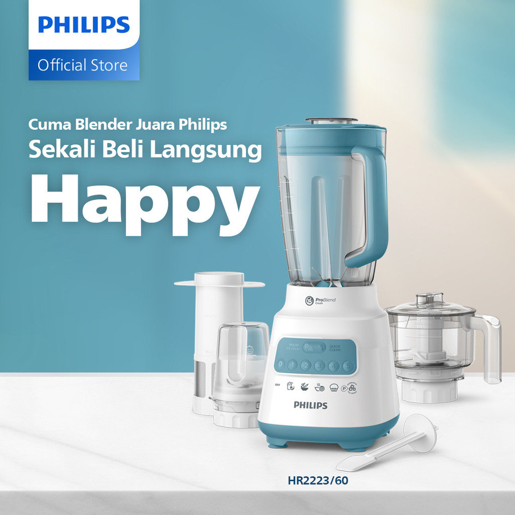 Blender Philips Plastik 2 liter - 5000 Series HR2223/60 - Blender jus - Blender bumbu philips ( Chop