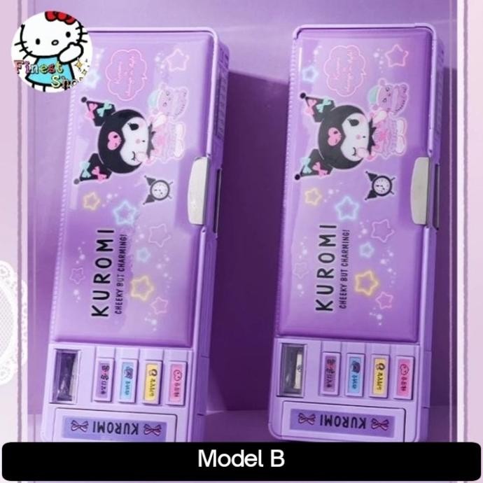 TERLARIS - Tempat Pensil Sanrio Magnetic Pencil Case Kuromi Kotak Pulpen Mekanik