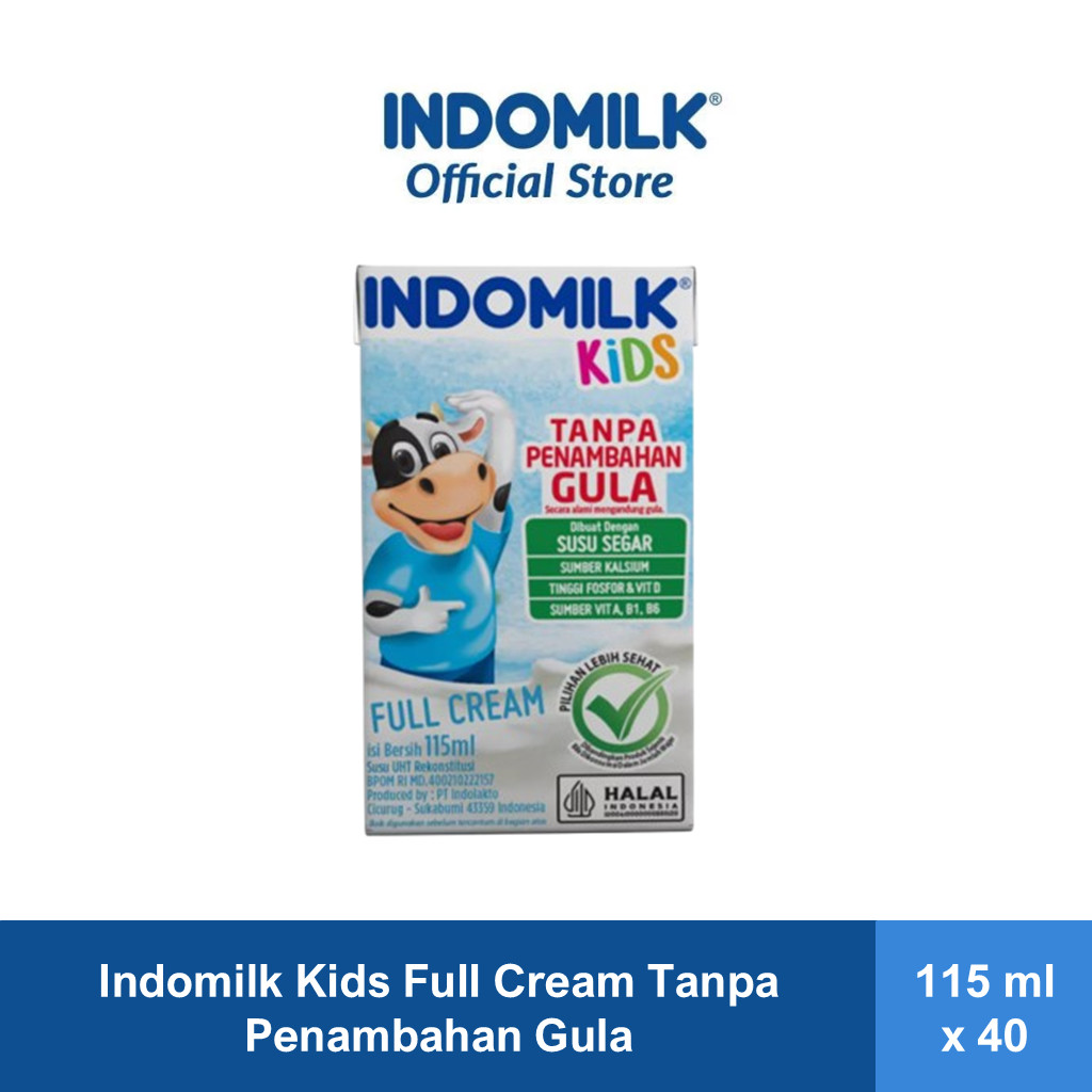 

Indomilk Kids Full Cream UHT 115ml Tanpa Penambahan Gula x40 [1 Karton]