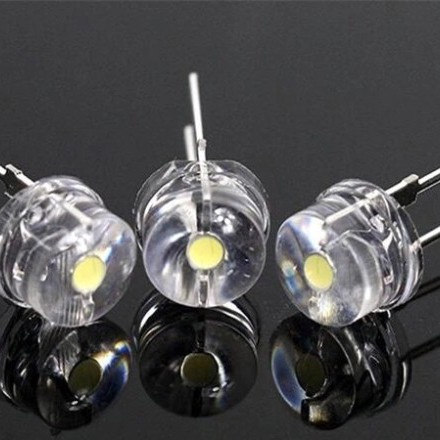 HARGA DISC - LED 8mm Straw Hat/ Pendek Putih - Merah / Kuning / Hijau