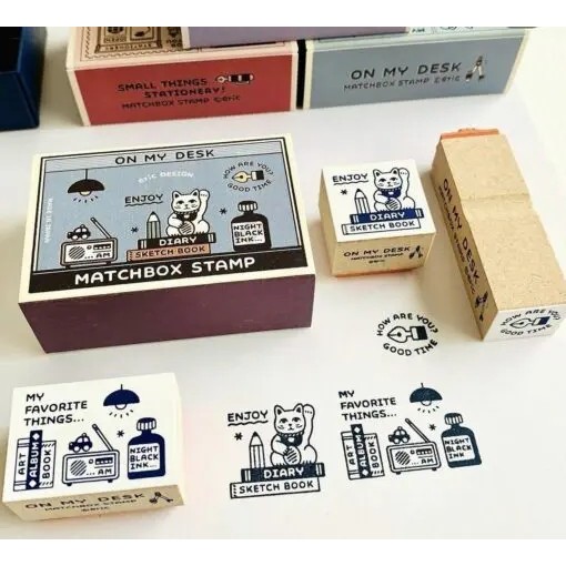 

Eric Small Things x SANBY Matchbox Stamp Stempel Planner Wooden Stamp Ready Stock Handcarry Japan
