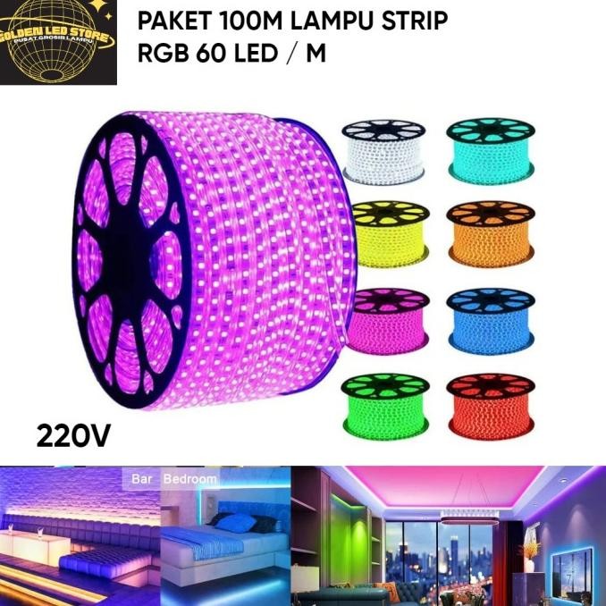 TERBARU - LAMPU LED STRIP RGB 60L 100M / LED STRIP / LAMPU DEKORASI