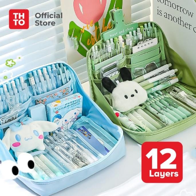 

THTO 12 Layer Tas Tempat Pensil Case Pouch Anak Kapasitas Besar A020 NS