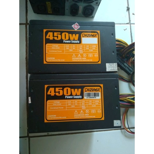 PC - POWER SUPPLY DAZUMBA 450W PIN LENGKAP ASLI