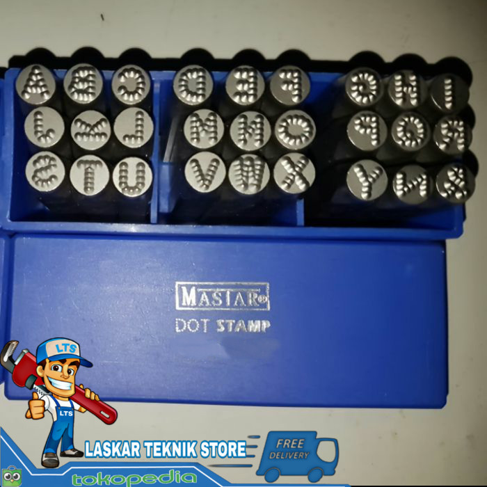 

Alat Ketok huruf Bintik MASTAR Letter Point Stamp Punch DOT A-Z - 5mm