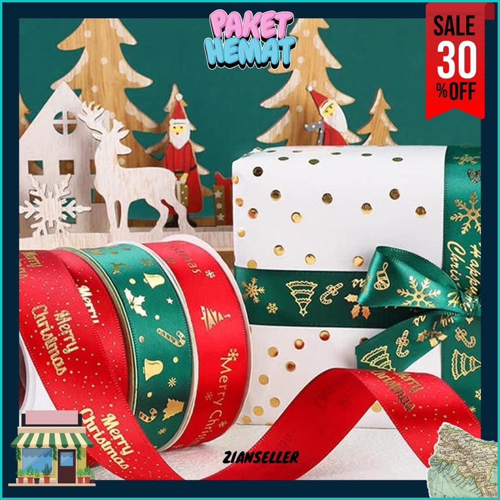 

1 Roll Pita Natal 2,5Cm - Ribbon Premium Christmas Ps112 Promo