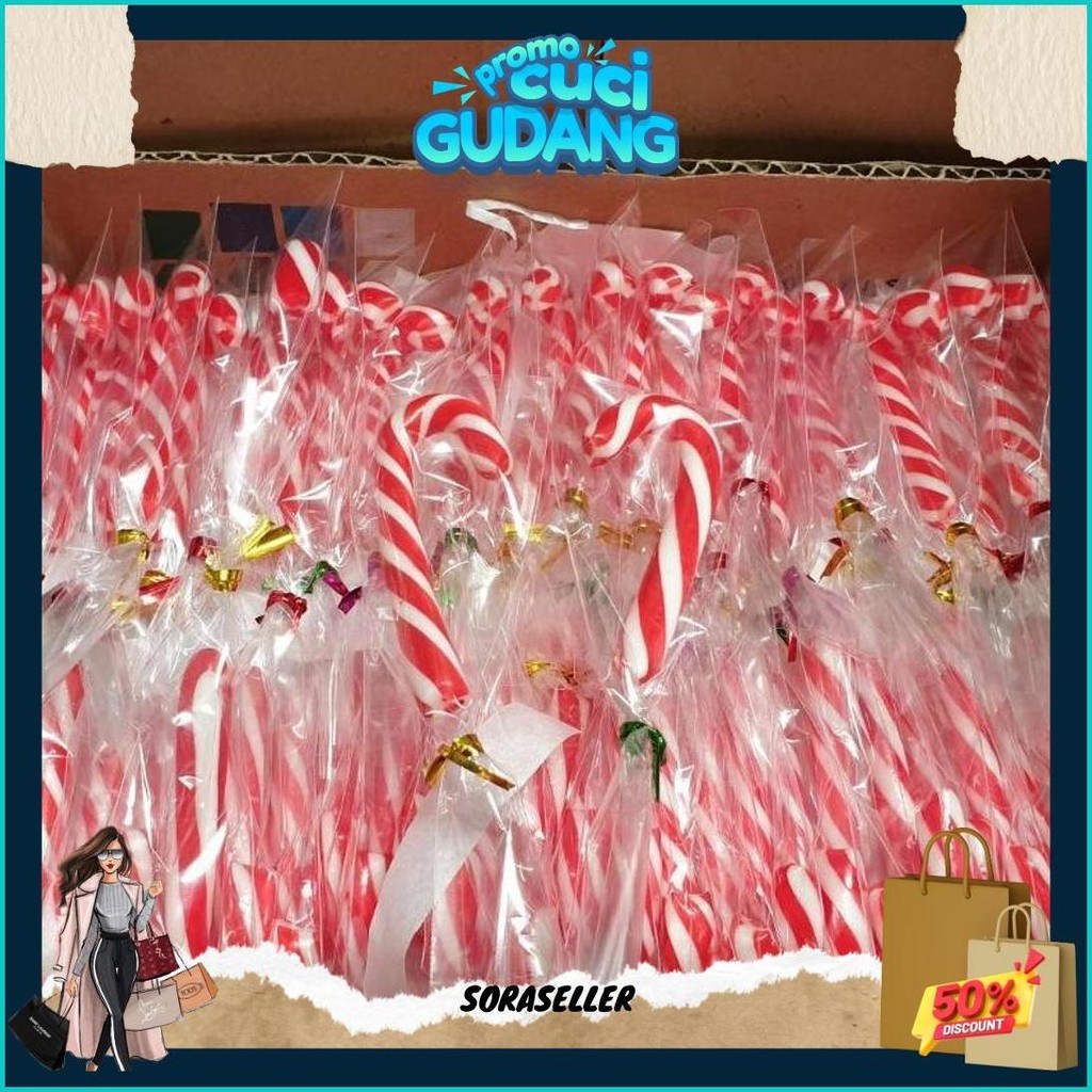 

Permen Tongkat Natal - Candy Cane Uk 7Cm Isi 50 Murah