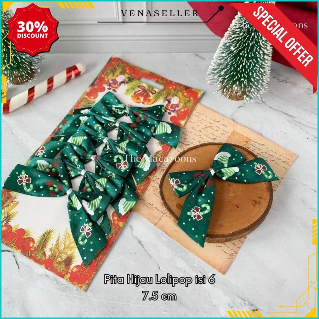 

Pita Natal Dekorasi Pohon Natal / Hiasan Aksesoris Hampers Parcel Terlaris