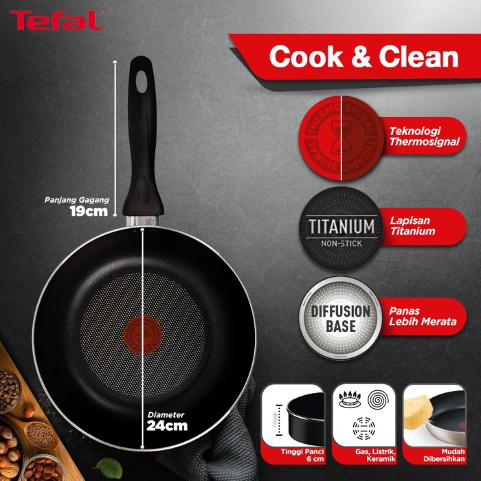 Tefal Cookware Set Wajan 2PCS Series Cook & A / Pan Anti Lengket