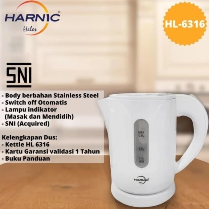 

TERSEDIA TEKO LISTRIK HARNIC HELES HL6316 - KETTEL PEMANAS AIR HL-6316