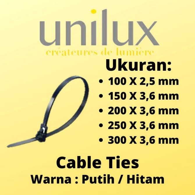 

BEBAS ONGKIR - Tali Ripet / Kabel ties / Cable tie UNILUX 300x3.6mm / 30CM
