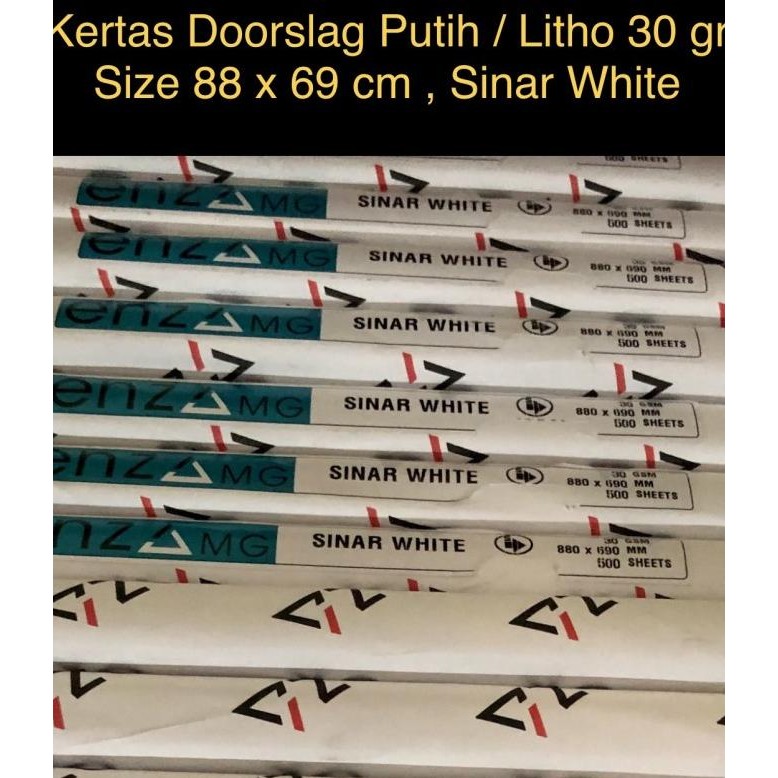 

TERBARU - Kertas Doorslag putih / Litho 30 gr " Sinar White