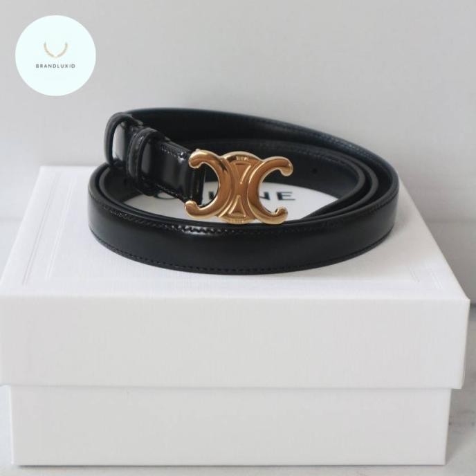 TERUJI Celine triomphe belt 1.8cm black ghw