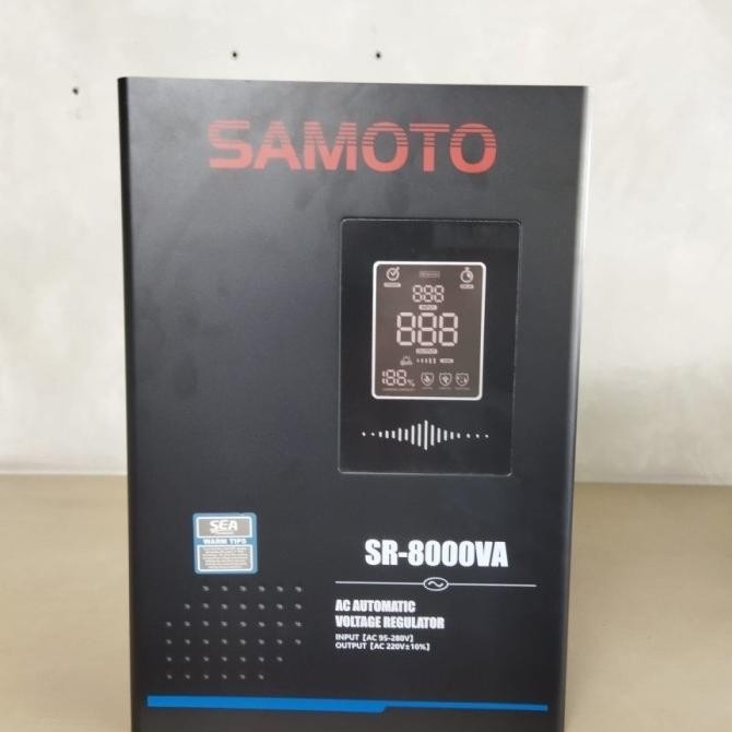 STABILIZER SAMOTO SR-8000 8000VA 1 PHASE STABILSER RELAY CONTROLLER SERIES SR 8000 / 8 KVA Murah