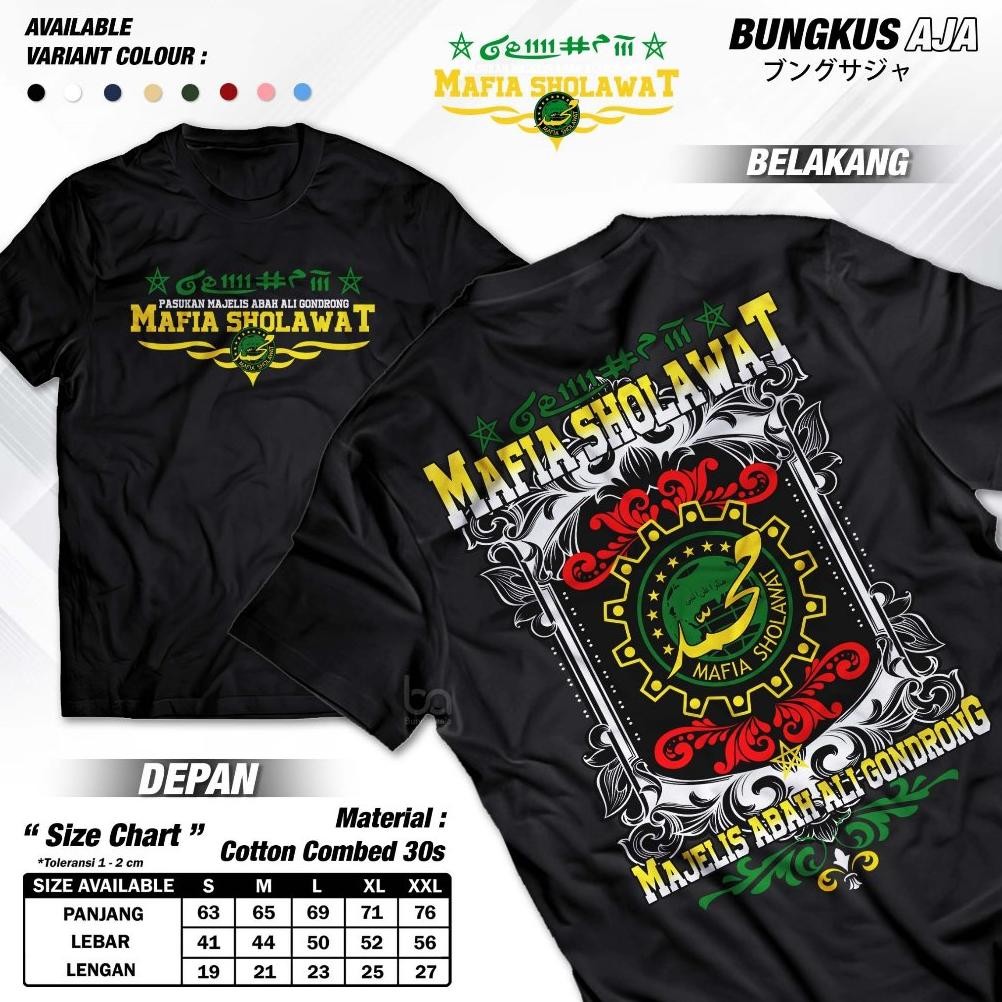 Kaos Mafia Sholawat Majelis Abah Ali Gondrong T-Shirt Santri Muslim Nahdlatul Ulama A1369