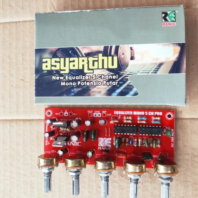 Kit Equalizer 5 Channel Potensio Putar IC 2x TL084 Mono